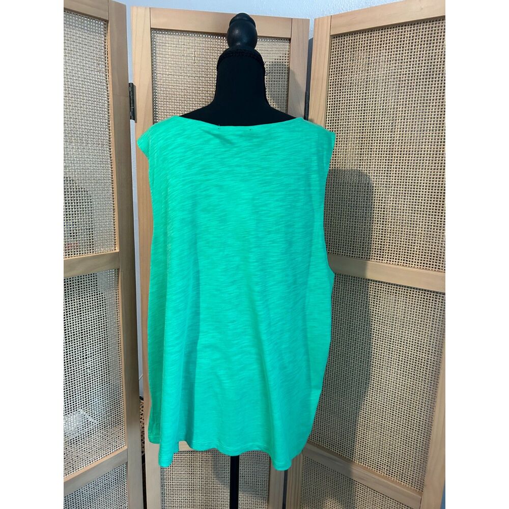 NWT Sanctuary Twist Neck Asymmetric Slub Knit Tank Spearmint Green Plus Size 2X
